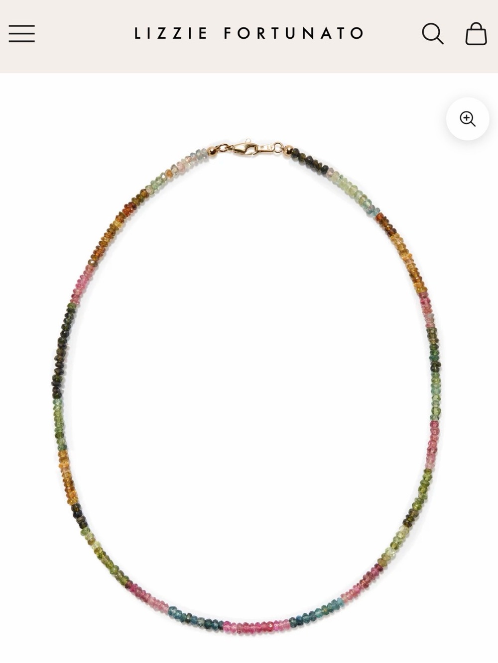 Lizzie Fortunato Rainbow Tourmaline Bead Necklace 18”